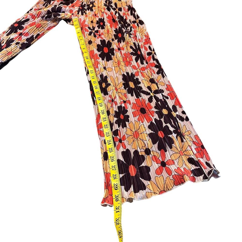 Bailey Rose Women's Floral Pleated Pants Mod Retro Wide Flair Leg Size X-Small - Picture 5 of 10